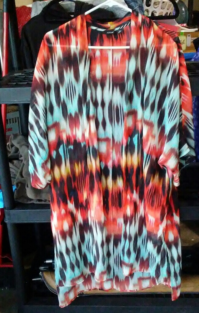 Long Sheer Cardigan/Cover Sz L